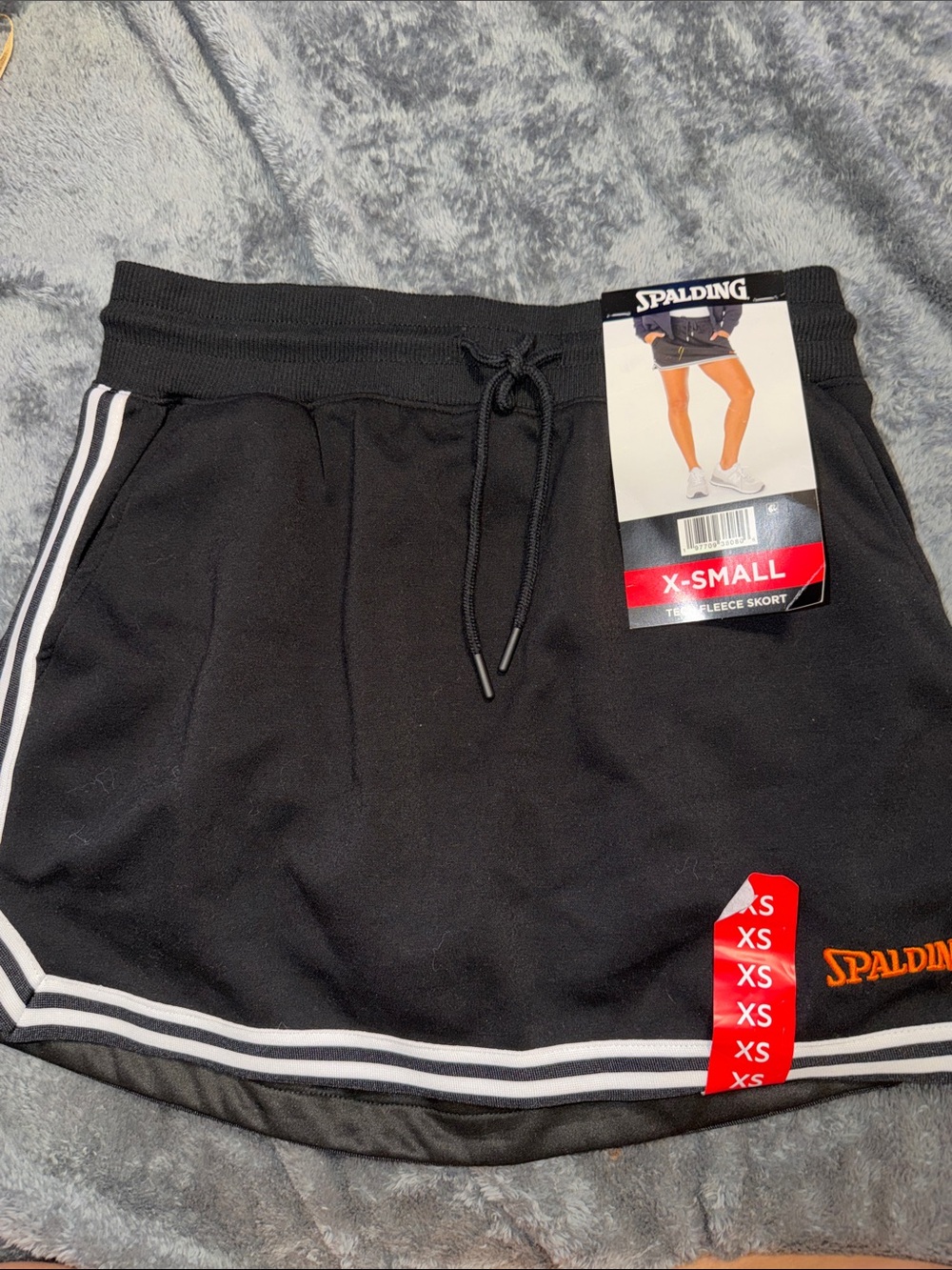 Spalding Black Skort with White Stripe Trim